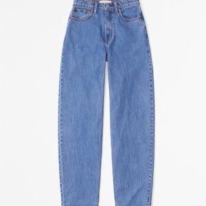 Abercrombie High Rise Tapered Loose Jean Medium Wash